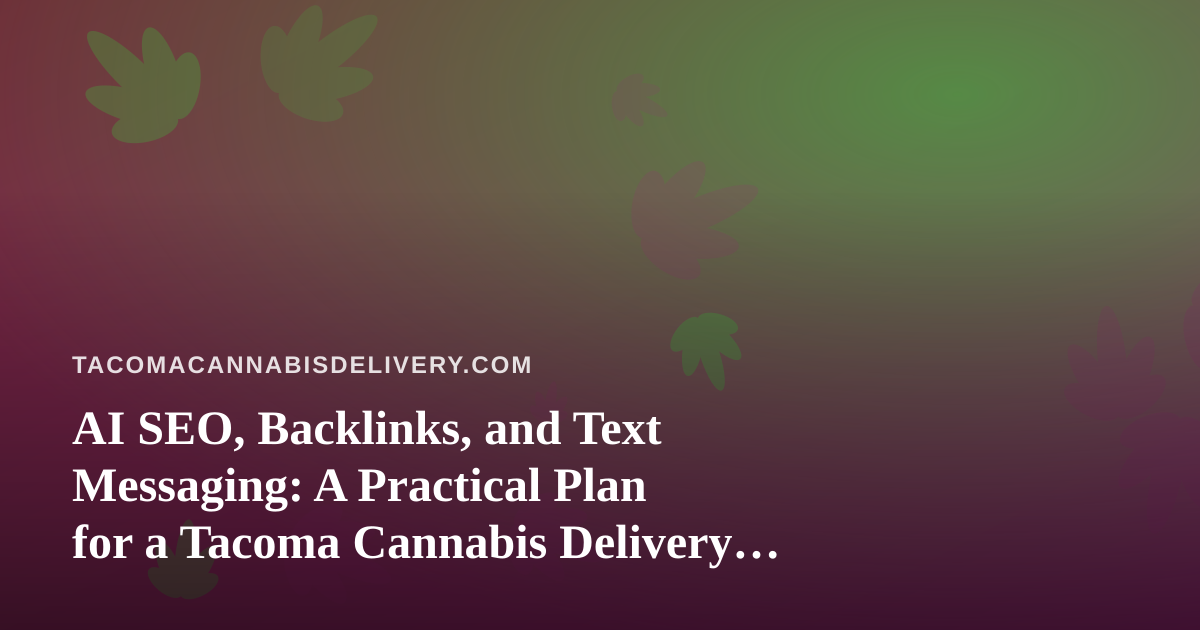 AI SEO, Backlinks, and Text Messaging: A Practical Plan for a Tacoma Cannabis Delivery Site